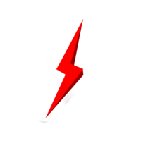 a red lightning bolt on a black background